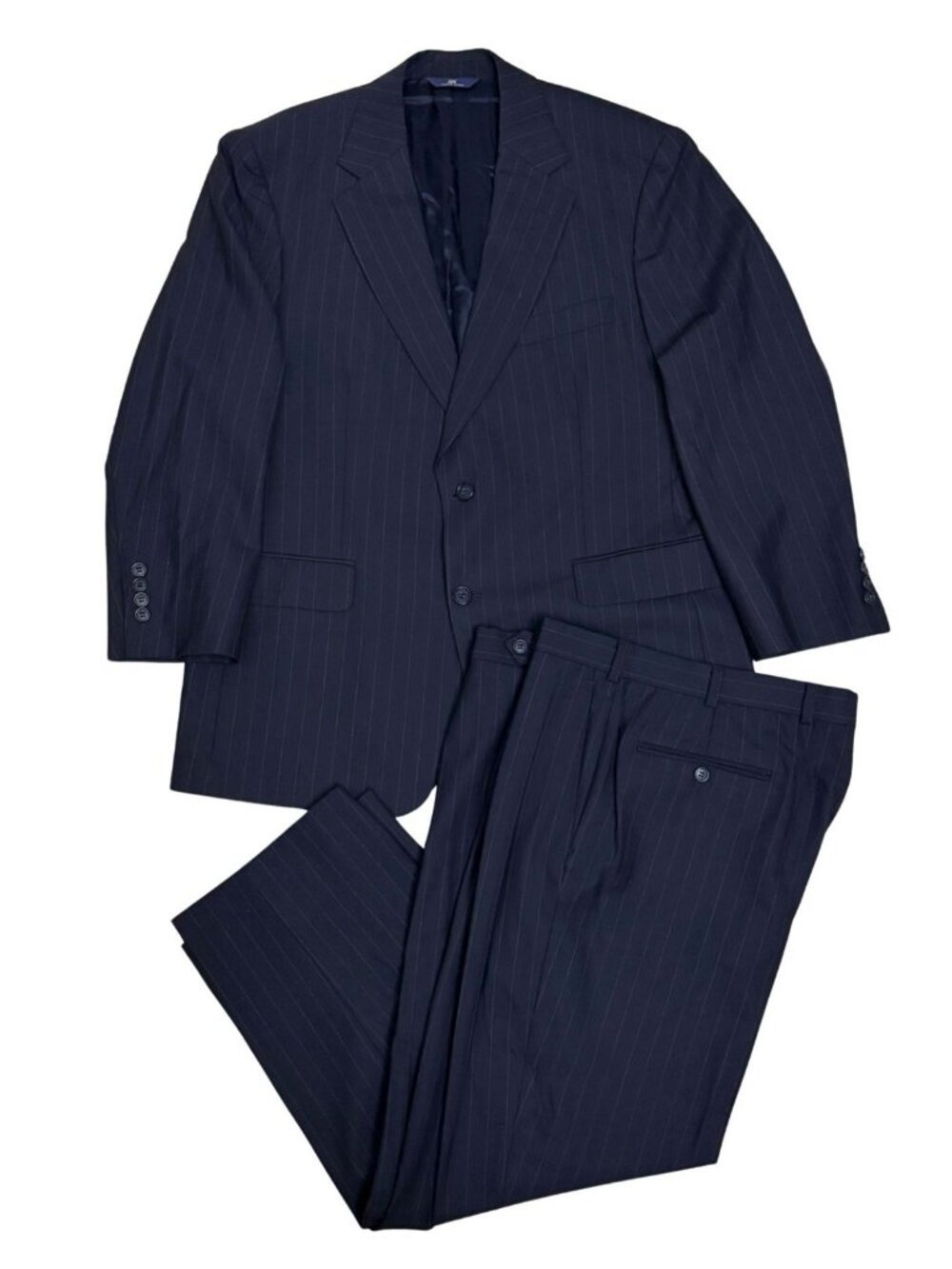 BROOKS BROTHERS 346 SUIT WOOL Blue Stretch Pinstripe Blazer & Pants Mens 41S